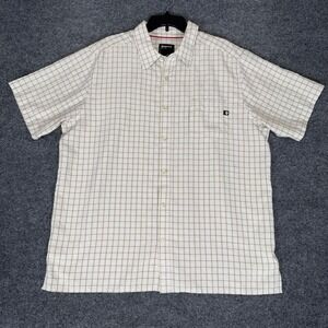 Marmot Shirt Beige Plaid Outdoor Gorpcore Button Up Short Sleeve Casual Mens 2XL